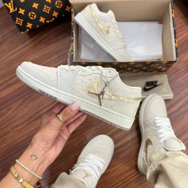 Tênis Jordan x Louis Vuitton Jeans Off White - Premium