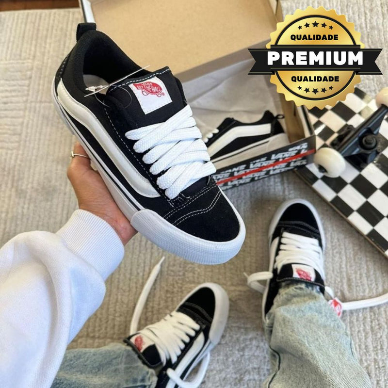 Tênis Vans KNU Preto com Branco - Premium