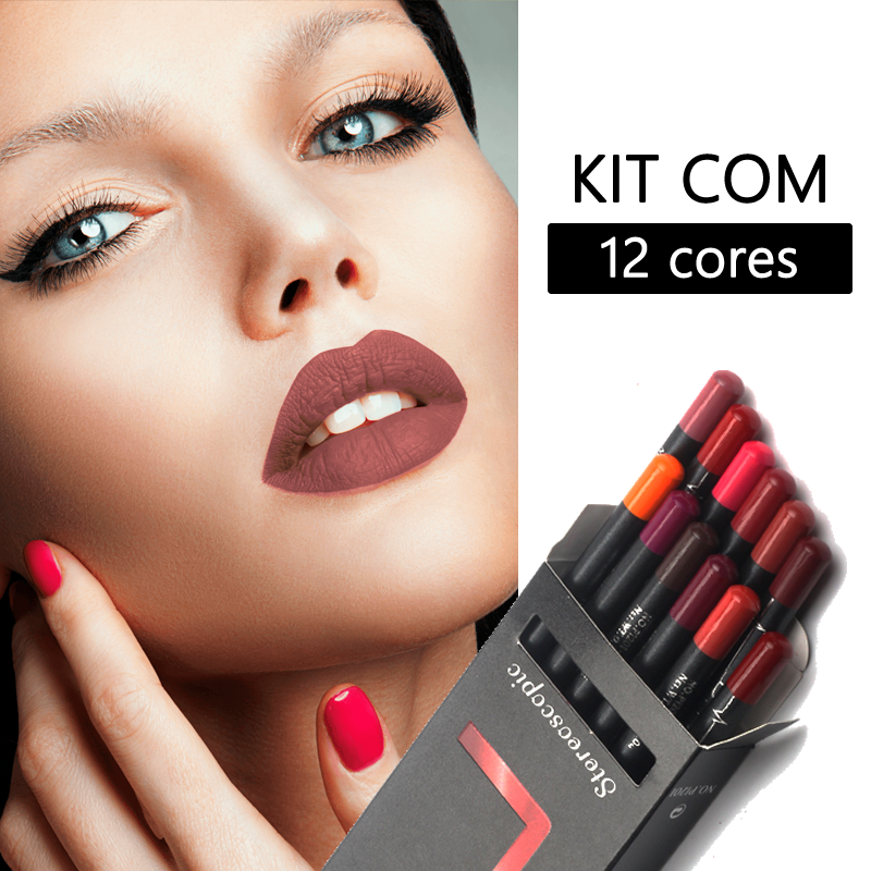 Batom Matte - Contorno e Volume [kit 12 unidades]